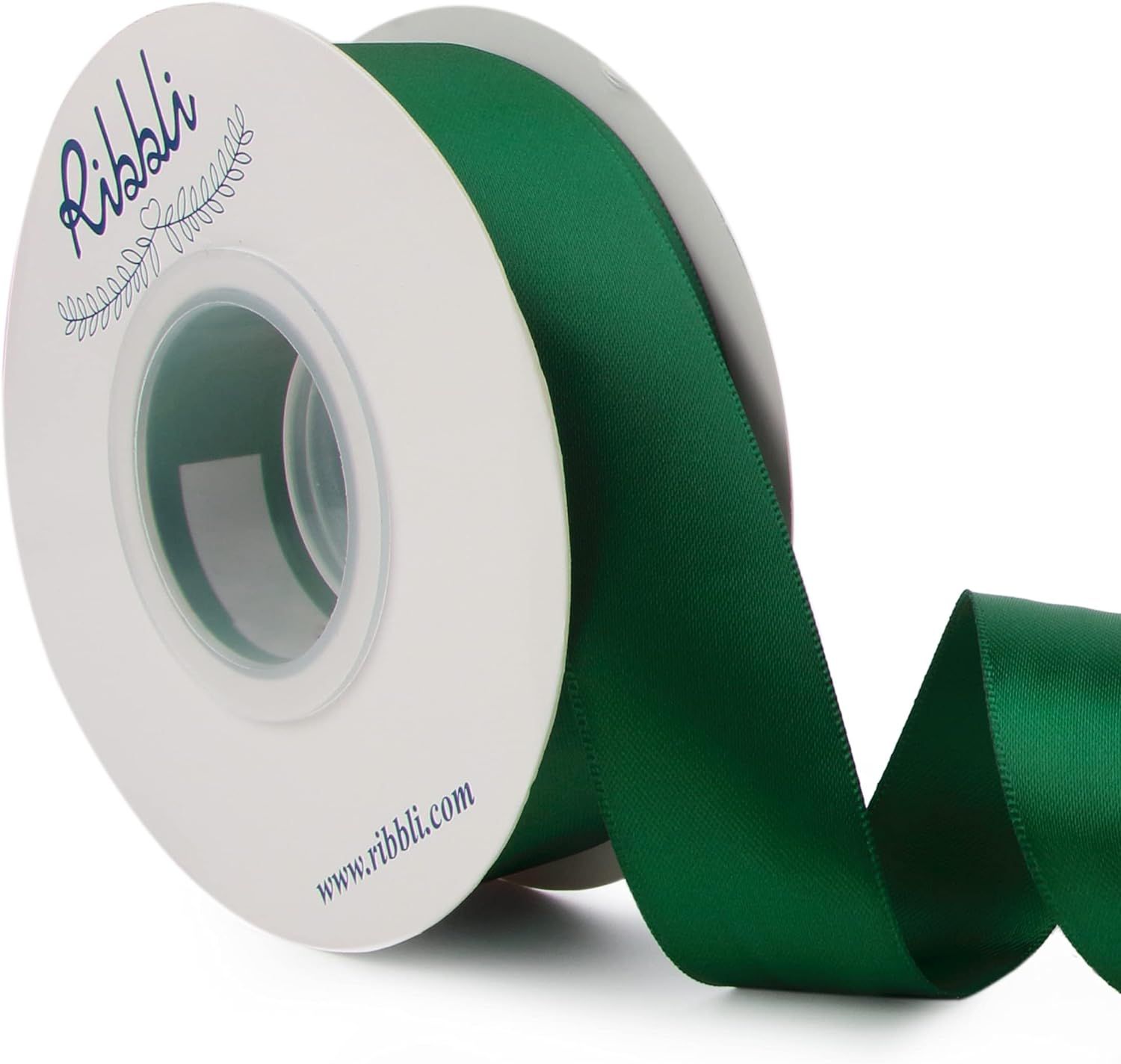 Ribbli Forest Green Double Faced Satin Ribbon,1” x Continuous 25 Yards,Use for Craft Bows Bouqu... | Amazon (US)