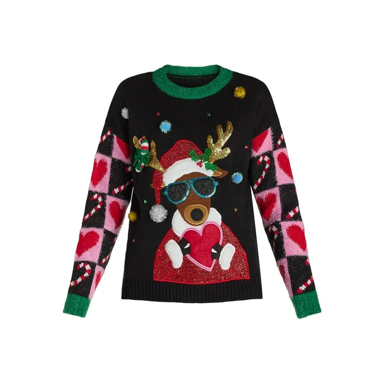 Holiday Time Embellished Sweater, Women’s, Sizes XS-3X | Walmart (US)