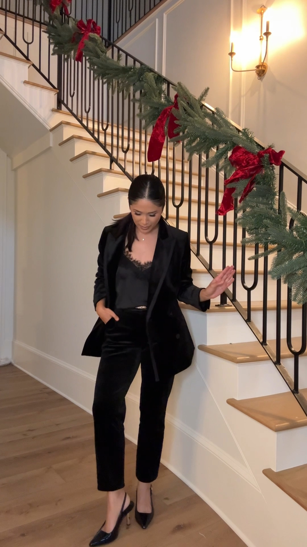 Wearing this sleek holiday look from @WHBM— I absolutely love this matching velvet pants and blazer set that you can also wear as separates and heels and lace tank are also from WHBM too. 


#LTKHoliday #LTKPetite