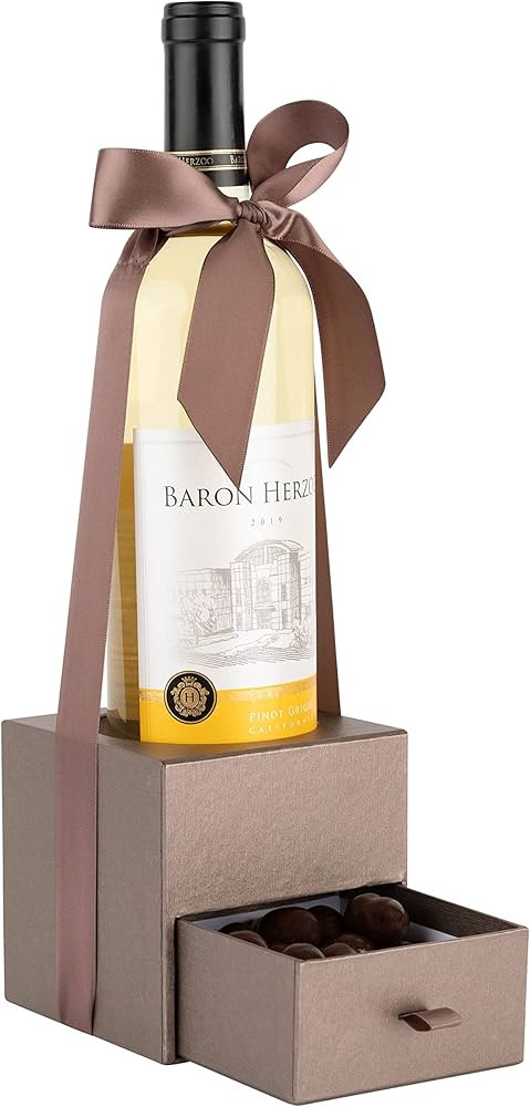 Hammont Wine Bottle Gift Box - 3 Pack - Champagne Storage Gift Box Holder with Pullout Drawer and... | Amazon (US)