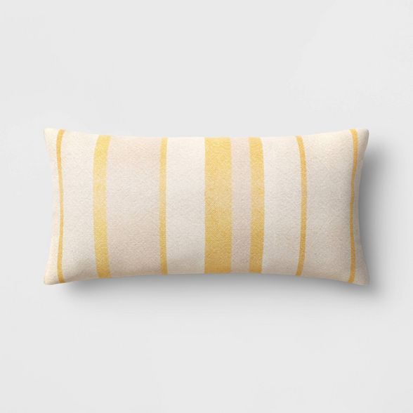 Oversized Woven Striped Throw Pillow Neutral/Yellow - Threshold™ | Target