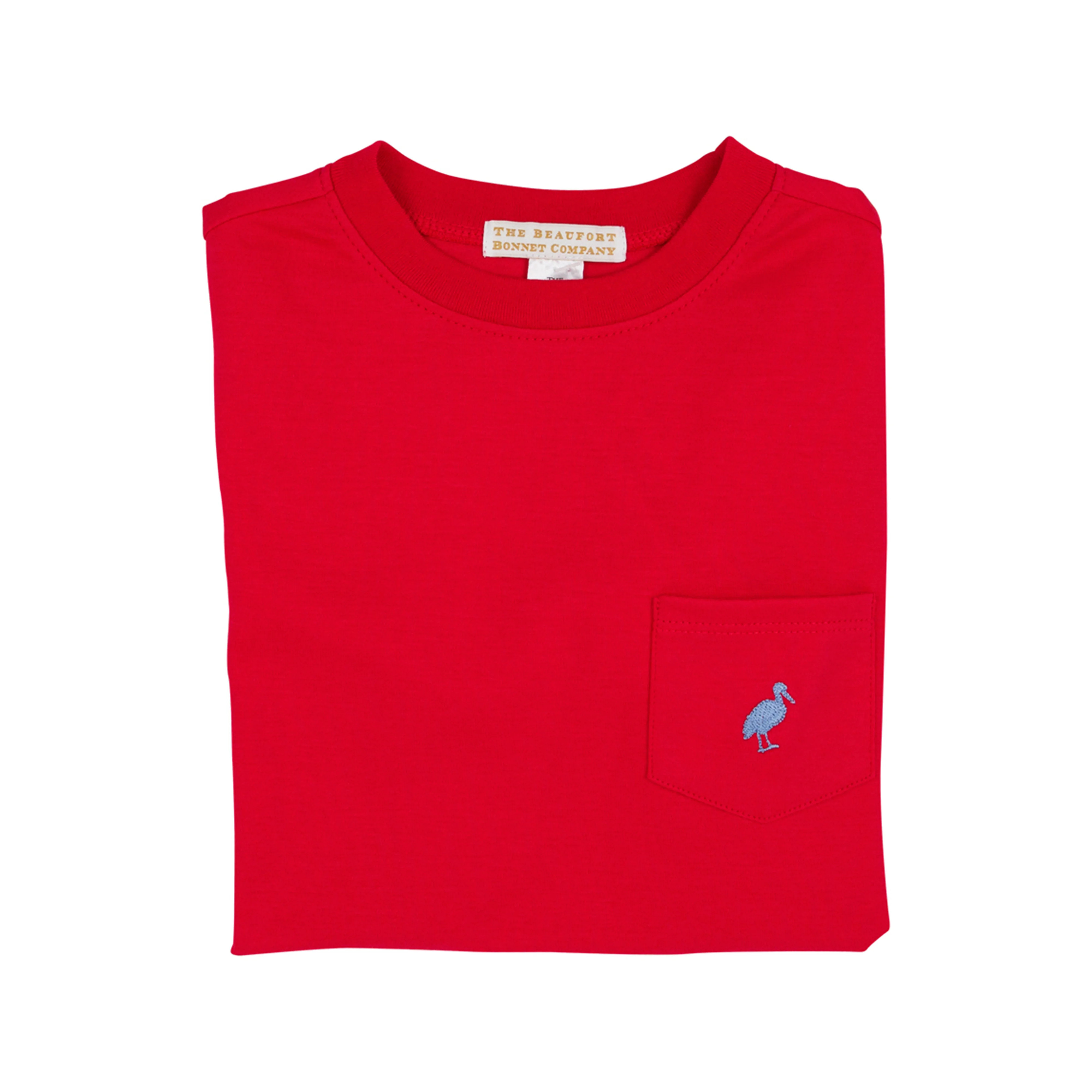 Carter Crewneck - Richmond Red with Park City Periwinkle Stork | The Beaufort Bonnet Company