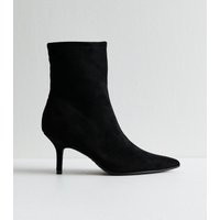 Women's Black Faux Suede Pointed Toe Ankle Boots New Look | New Look (UK)