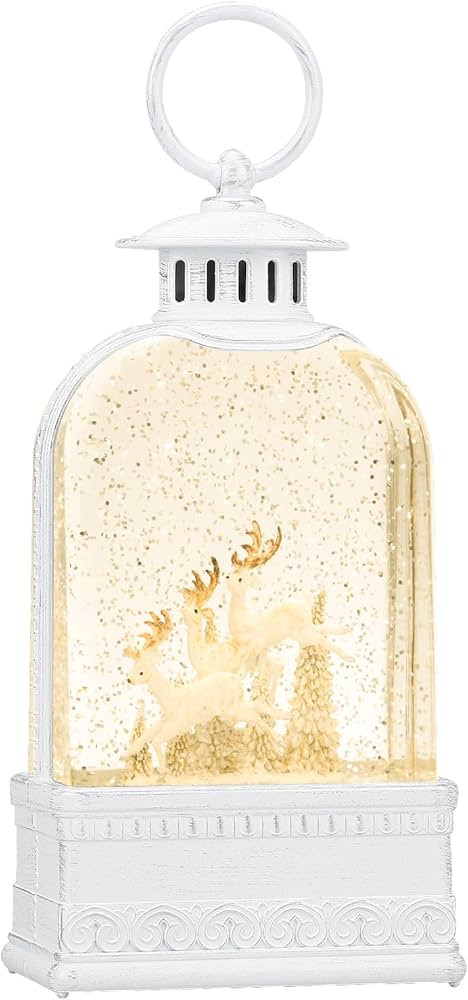 Christmas Snow Globes Reindeer Decor, Musical Snow Globe Christmas Decoration, 6H Timer Light Up ... | Amazon (US)