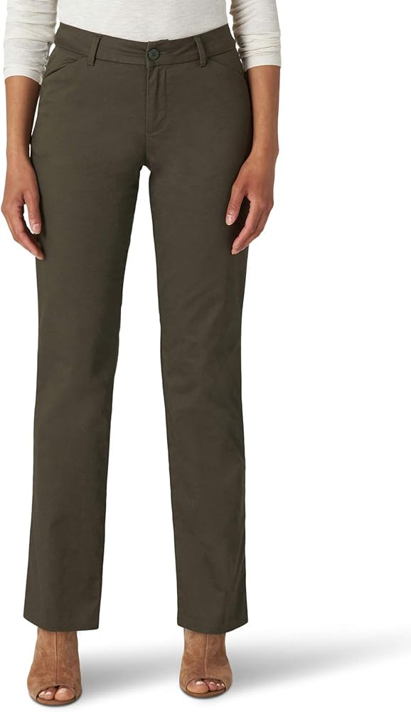 Lee Women's Wrinkle Free Relaxed Fit Straight Leg Pant | Amazon (US)