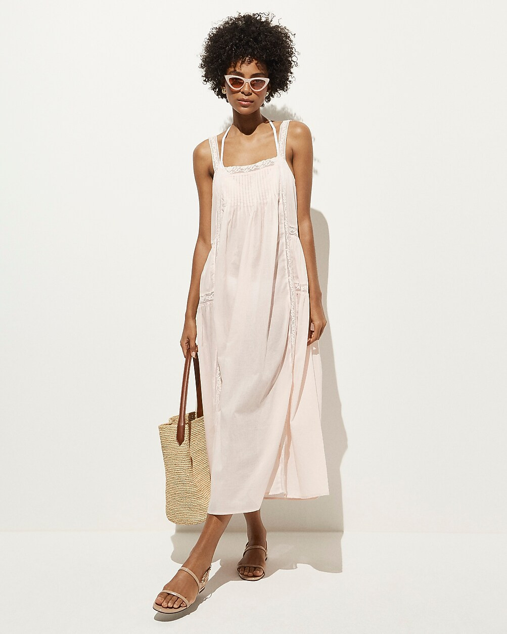 Cotton voile lace-trim sundress | J. Crew US
