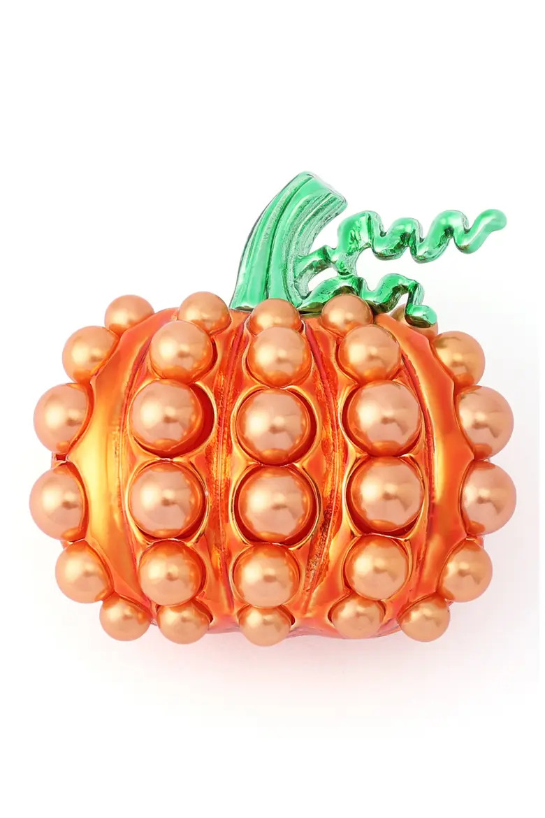 Betsey Johnson Imitation Pearl Pumpkin Brooch (Women) | Nordstrom | Nordstrom