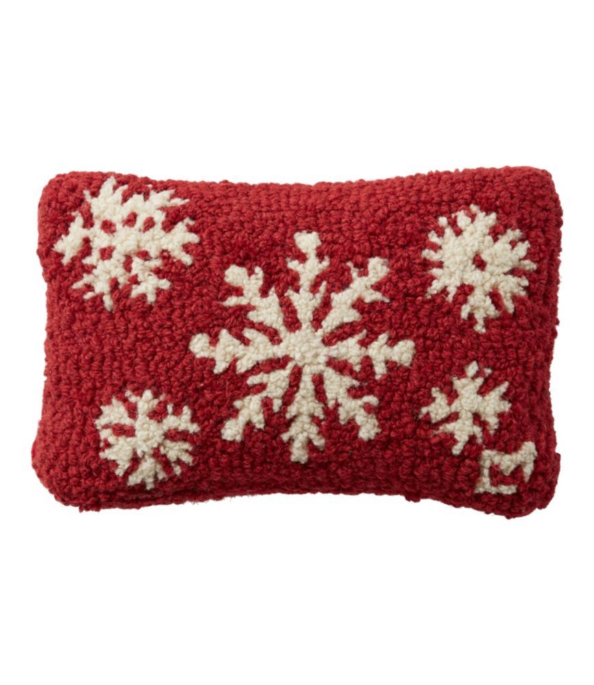 Wool Hooked Throw Pillow, Snowflake, 8" x 12" | L.L. Bean