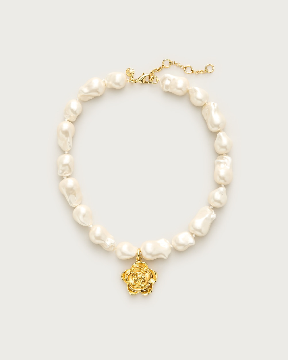 Baroque pearl necklace with rose pendant | J. Crew US