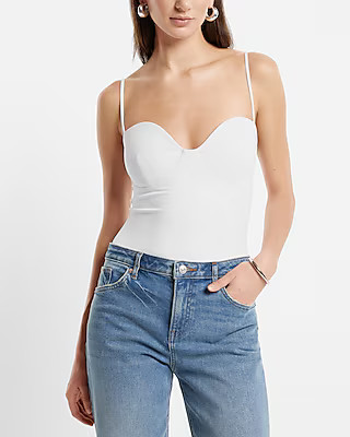 High Compression Body Contour Matte Bustier Thong Bodysuit | Express