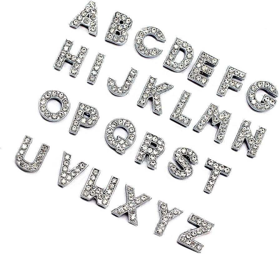 ZHU YU CHUN 130pcs A-Z Full Rhinestones Charms 8mm Slide Alphabet Crystal Letters for DIY Slide W... | Amazon (US)