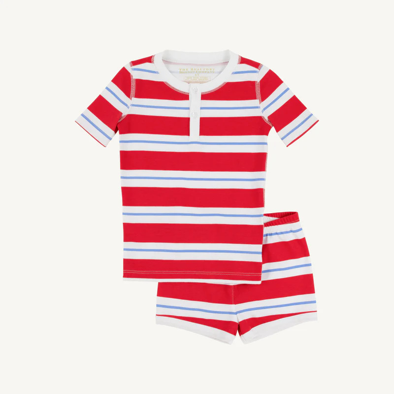 Richmond Red, Worth Avenue White, and Barbados Blue Rugby Stripe with Worth Avenue White | The Beaufort Bonnet Company