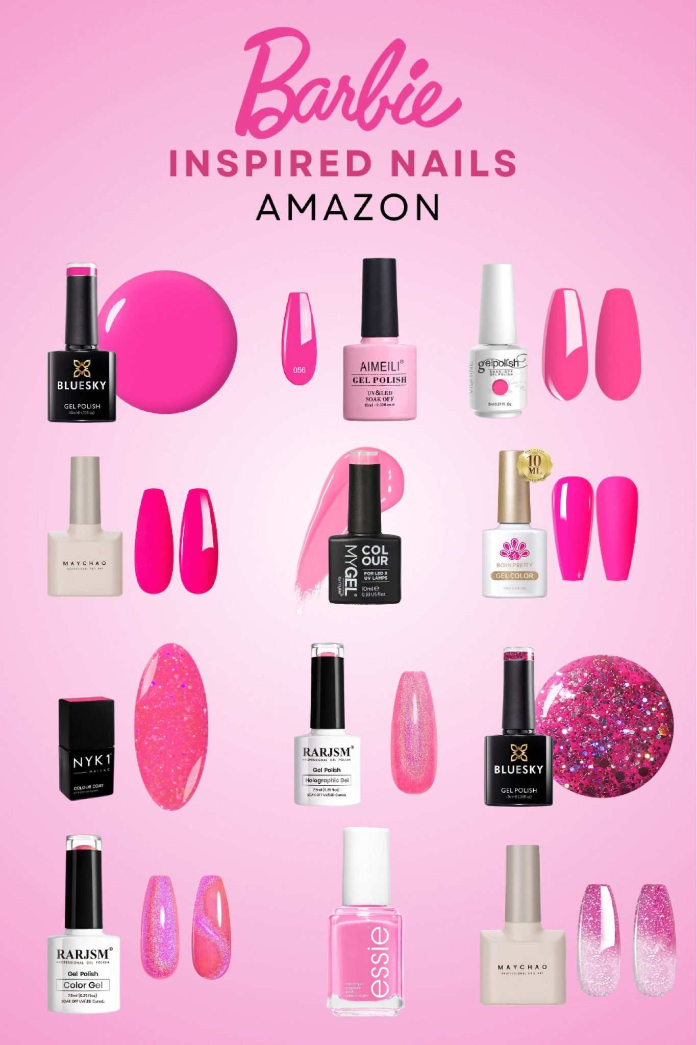 Barbie inspired nails #barbiethemovie #barbienails #hotpink #nailart #pinkglitter

#LTKunder50 #LTKFind #LTKSeasonal