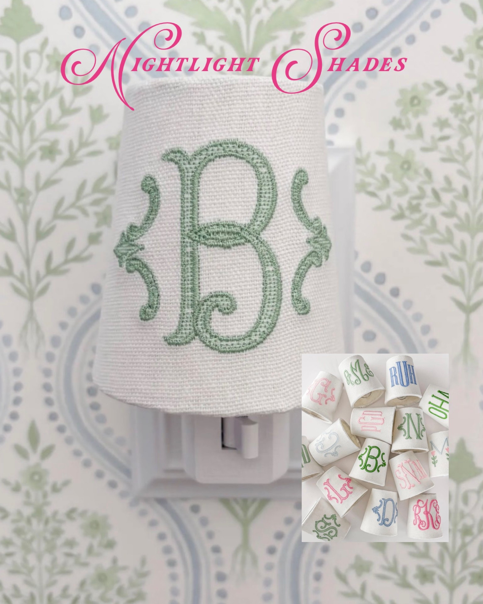 Loving these monogrammed nightlight shades! Perfect for a bathroom, nursery, guest bedroom, mudroom, or kitchen! So many color and font options! 

@Etsy 
#monogramgifts

#LTKHome #LTKBaby #LTKKids