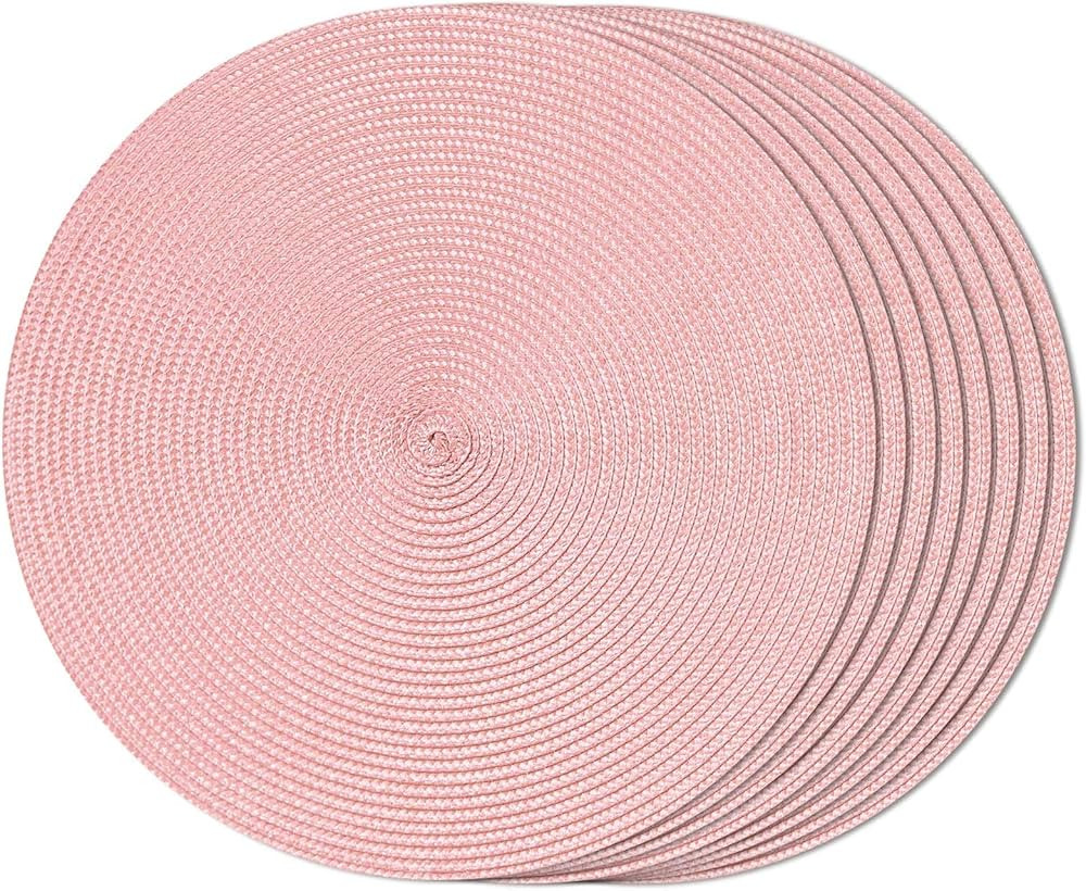 FunWheat Round Braided Placemats Set of 8 Place Mats for Dining Table Woven Washable Non-Slip Tab... | Amazon (US)