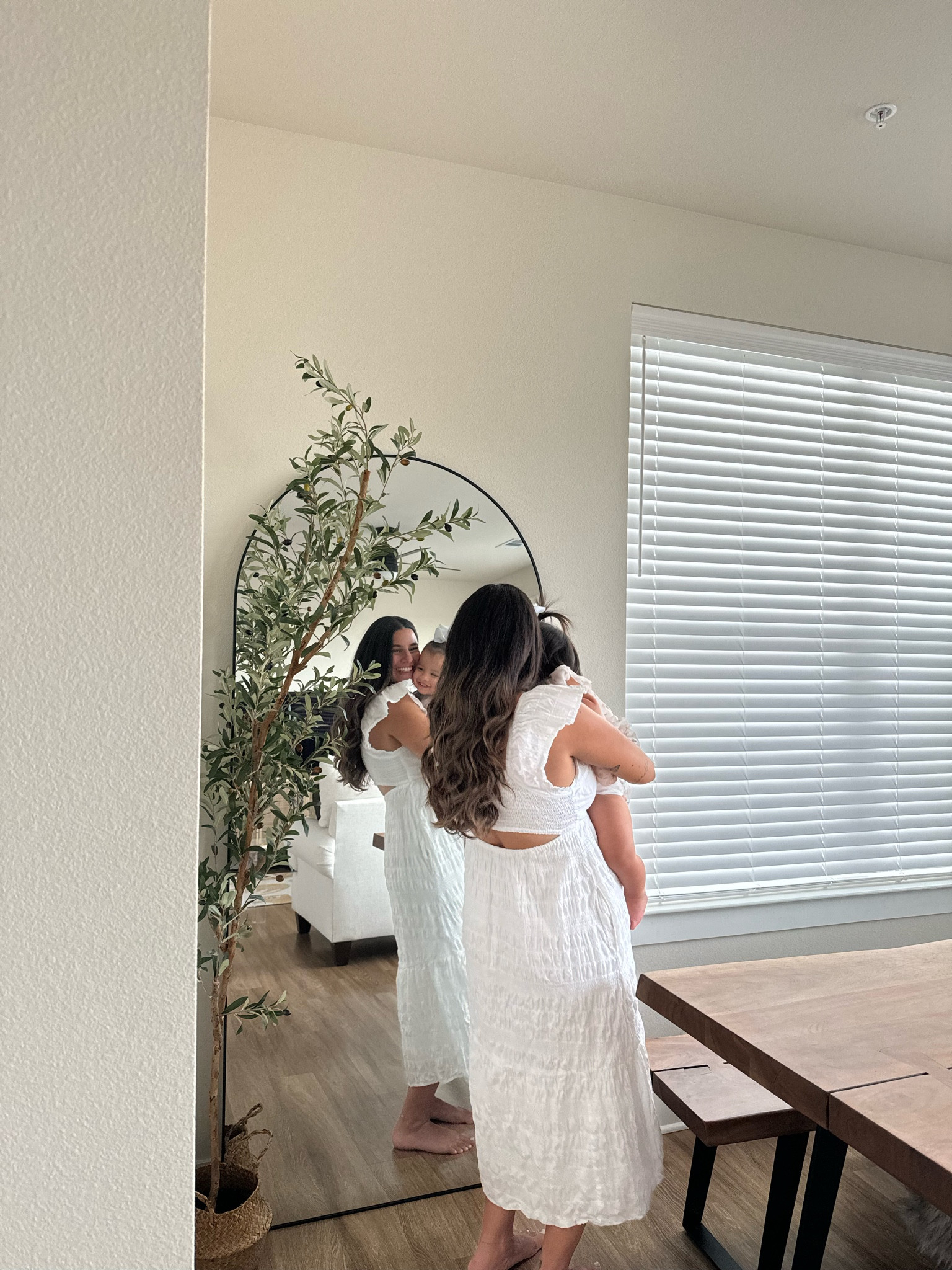 Floor length mirror and faux tree 

#LTKHome