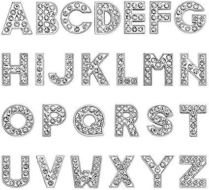 ZHU YU CHUN 52pcs A-Z Full Rhinestones 8mm Slide Alphabet Letters for DIY Slide Wristbands Bracel... | Amazon (US)