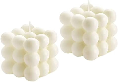 2PCS Bubble Candle Vanilla Scented Aesthetic Cube Bubble Candles, Soy Wax Cool Shaped Candles, Ho... | Amazon (US)