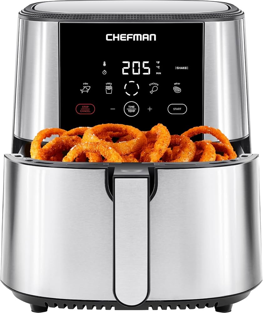 Chefman TurboFry Touch Air Fryer, XL 7.5 Litre Family Size, One-Touch Digital Control Presets, Fr... | Amazon (UK)