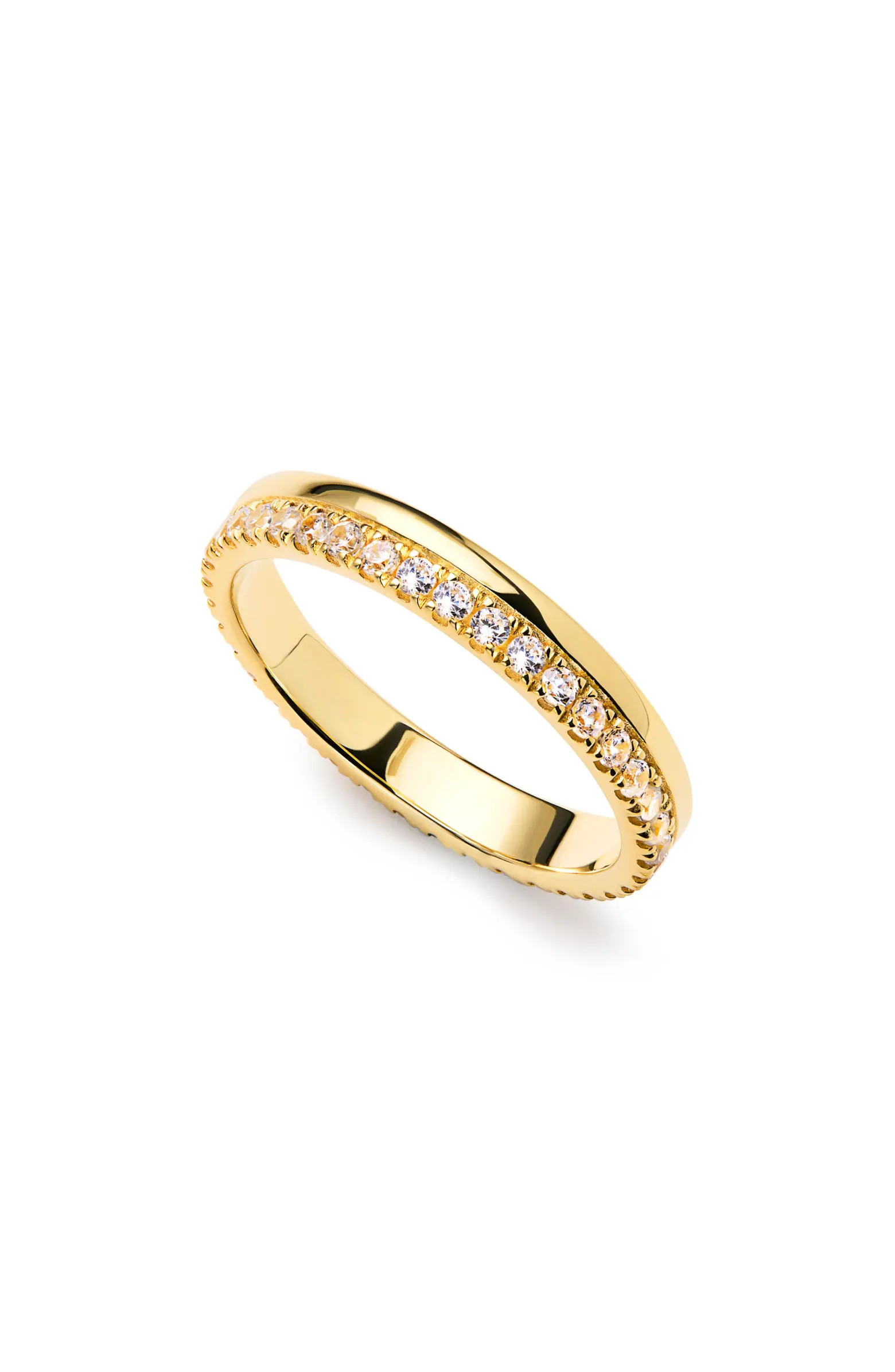 Celine Cubic Zirconia Double Band Stackable Ring | Nordstrom