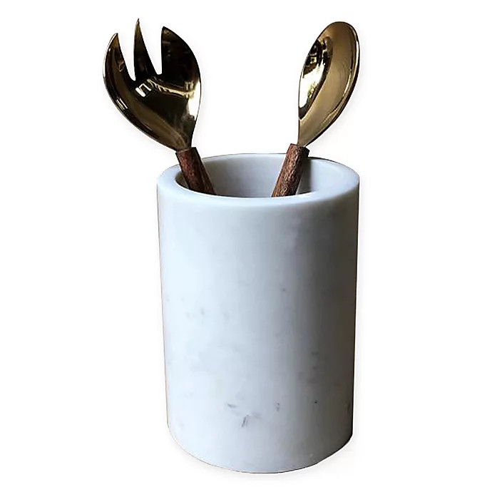 Artisanal Kitchen Supply® White Marble Utensil Holder | Bed Bath & Beyond