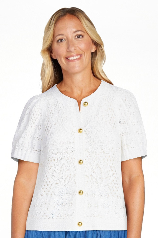 Free Assembly Women's and Women's Plus Pineapple Cardigan Sweater with Short Puff Sleeves, Lightw... | Walmart (US)