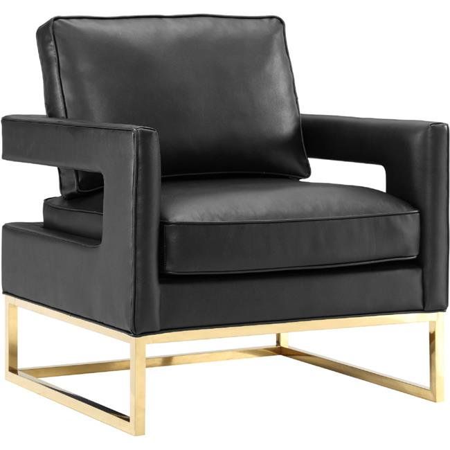 TOV Furniture Avery Black Vegan Leather Chair with Gold Base | Walmart (US)