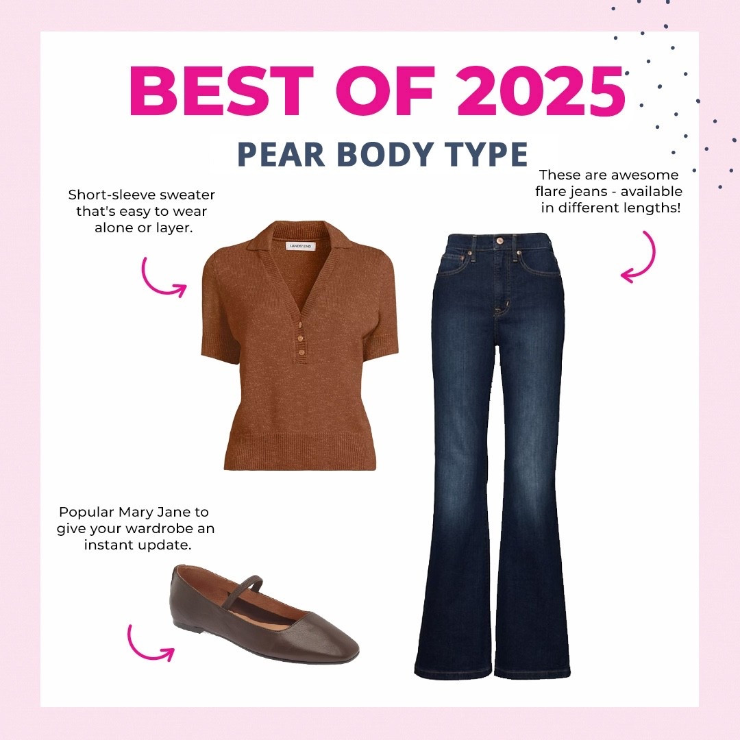 Best of 2025: PEAR Body Type!
Check out these top items for pear body types from 2025. 
#denim #maryjanes #sweater 

#LTKSeasonal #LTKootd #LTKOver40