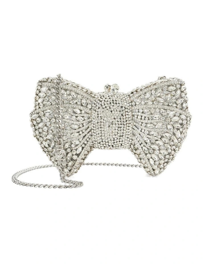 Enchant Bow Clutch In Silver | Myer