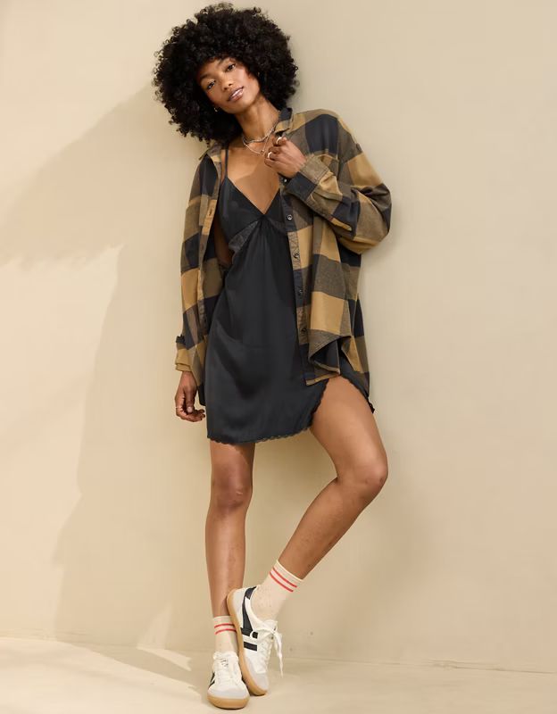 Aerie Anytime Fave Flannel Shirt | American Eagle Outfitters (US & CA)