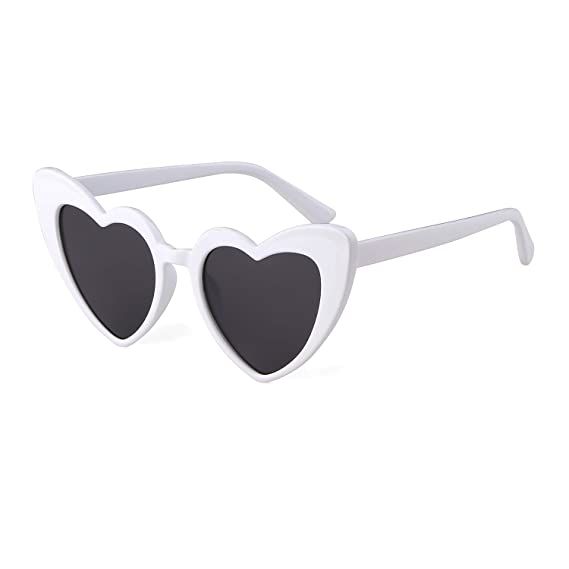 Heart Sunglasses Vintage Women Cat Eye Retro Mod Style Oversized Sun Glasses | Amazon (US)