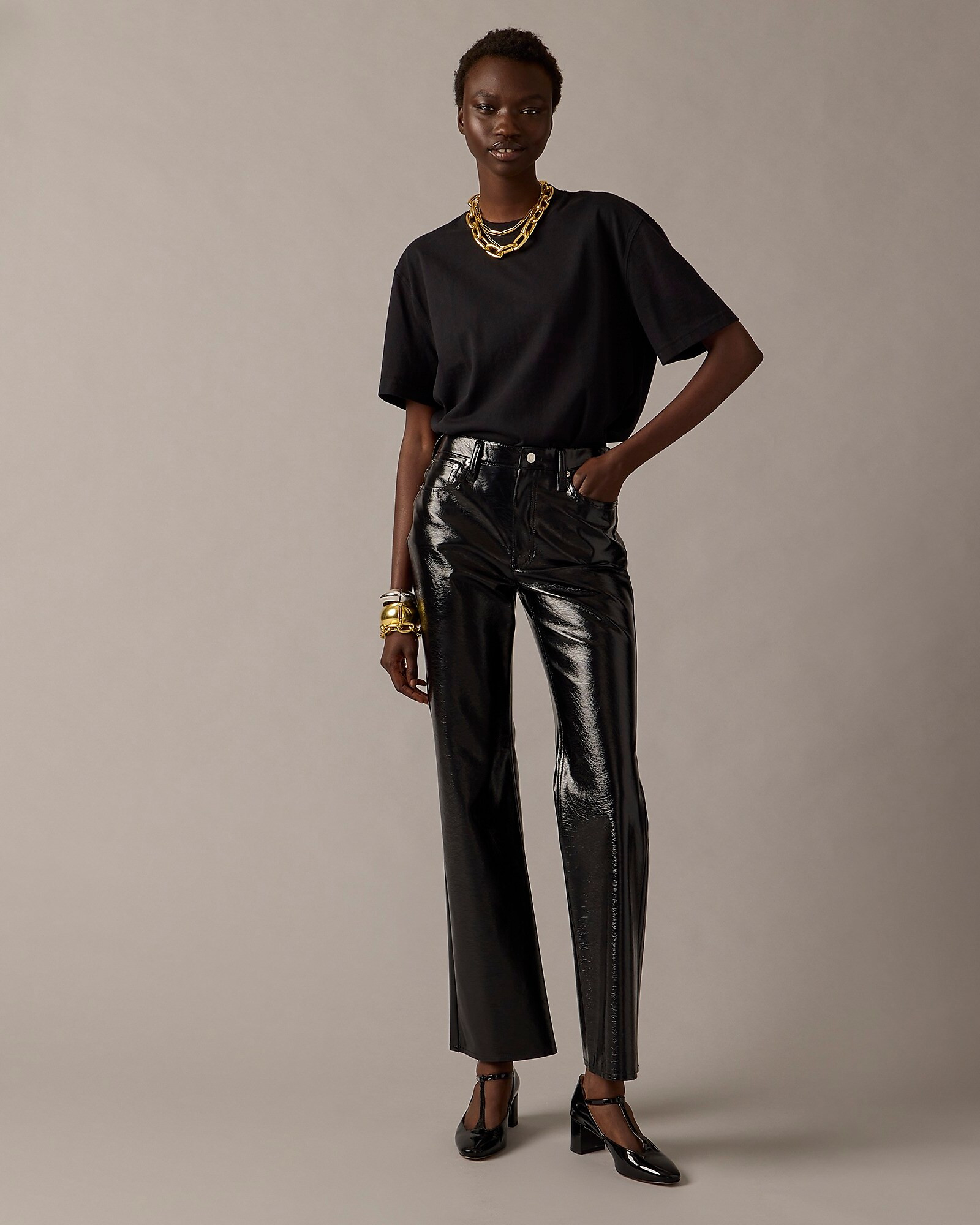 Collection demi-boot pant in faux patent leather | J. Crew US