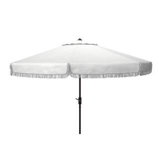 Safavieh Milan 11 ft. Aluminum Market Tilt Patio Umbrella in White-PAT8108C - The Home Depot | The Home Depot