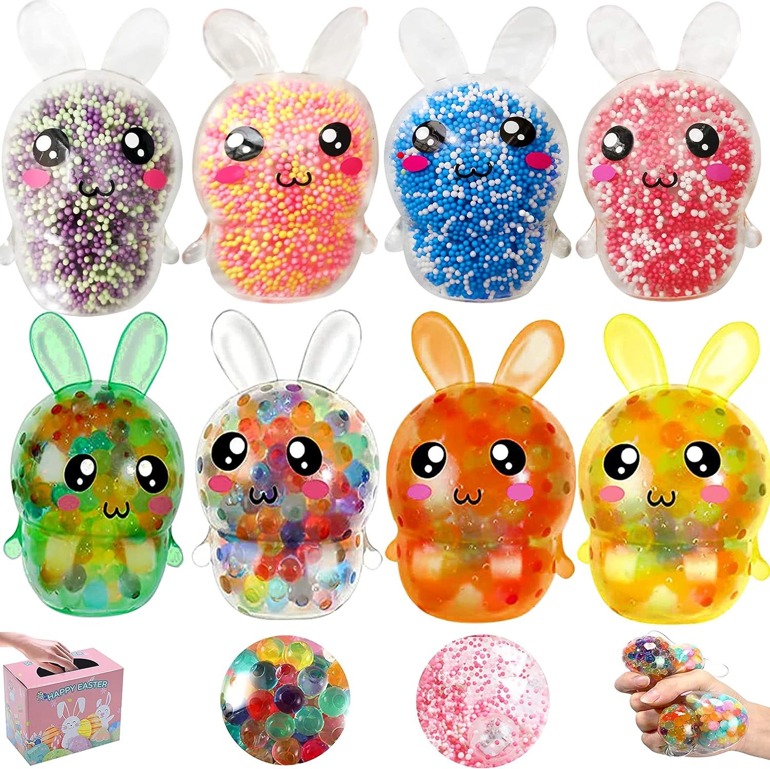 Easter Bunny Squishy Basket Stuffers Toy for Kids,4 Flash Light Bunny 4 Stuffers Squeeze Bunny Al... | Amazon (US)