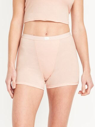 High-Waisted Ribbed Boyshort Briefs -- 3-inch inseam | Old Navy (US)