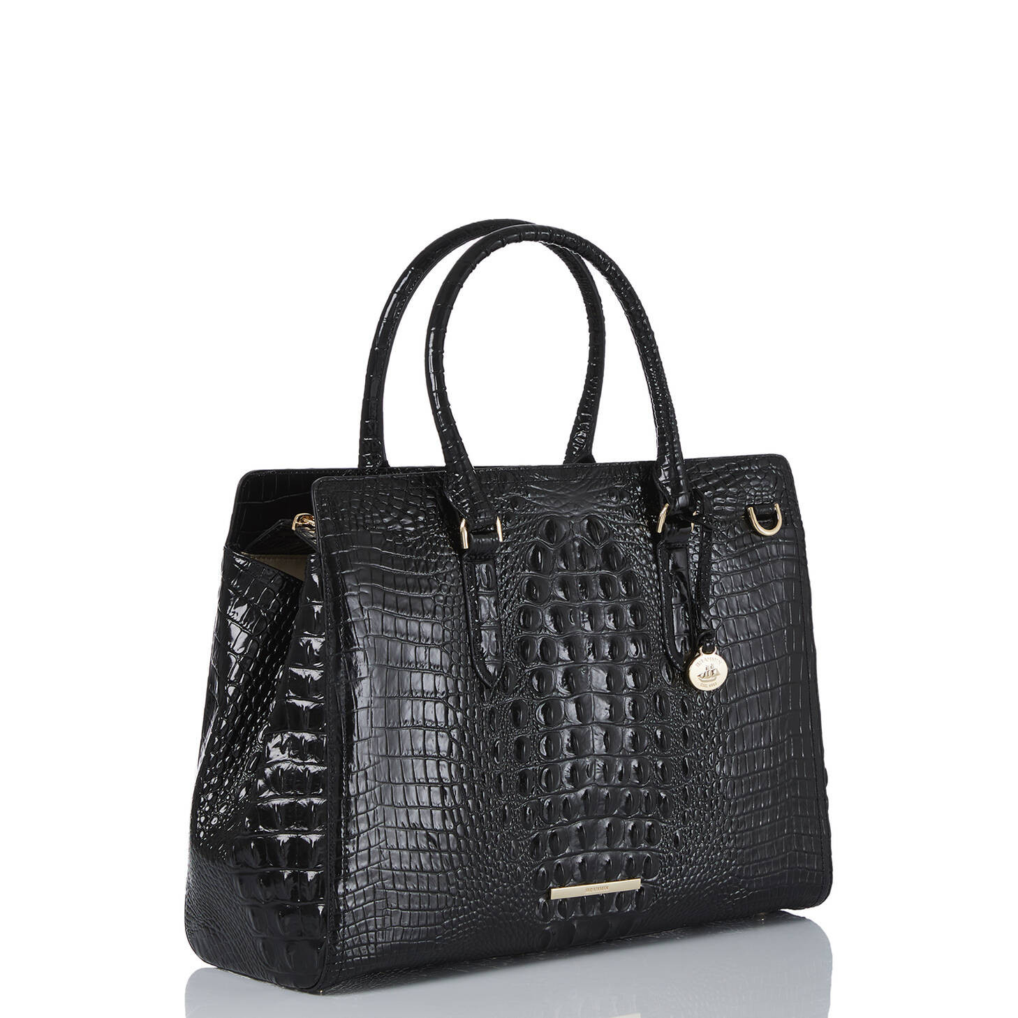 Finley Black Carryall Satchel | Black Melbourne | BRAHMIN | Brahmin