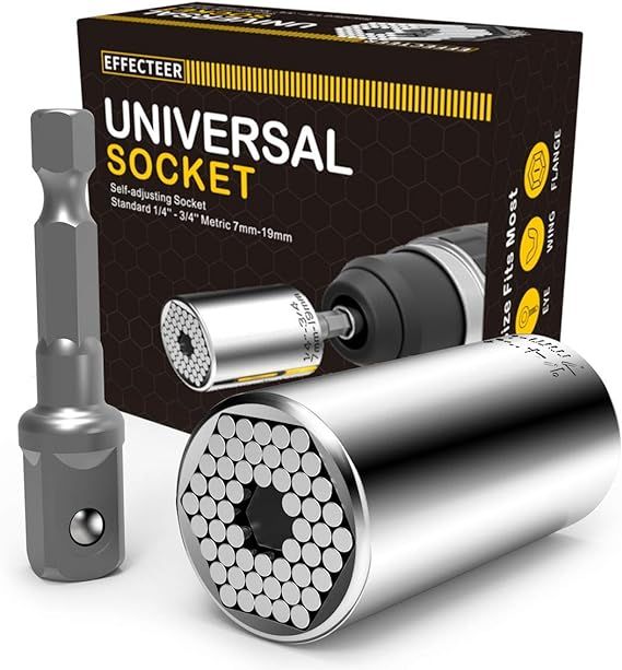 Universal Socket, Self-adjusting Socket Fits Standard 1/4'' - 3/4'' Metric 7mm-19mm, Adapter Sock... | Amazon (US)
