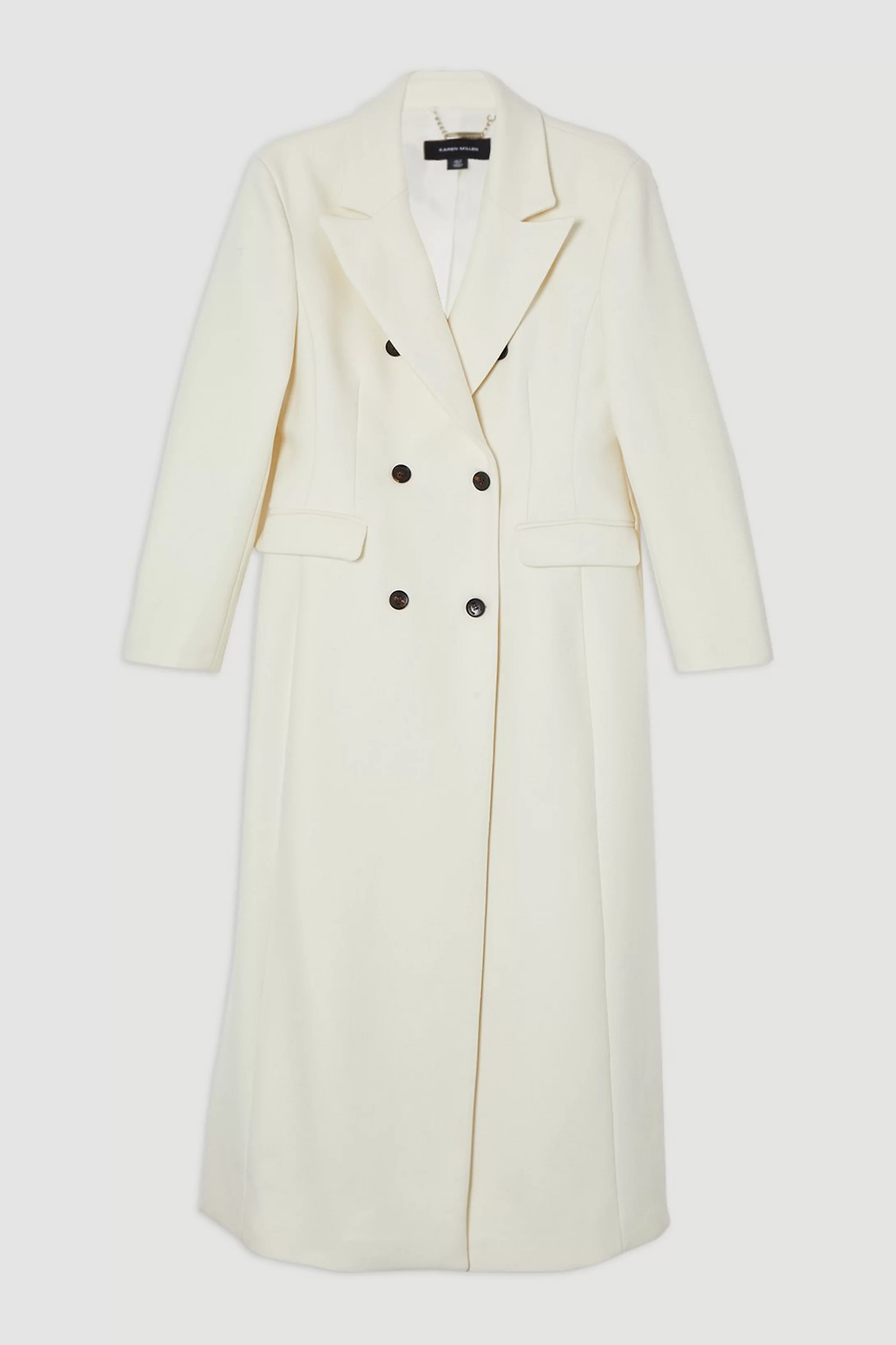 Italian Wool Mix Maxi Double Breasted Tailored Coat | Karen Millen UK + IE + DE + NL