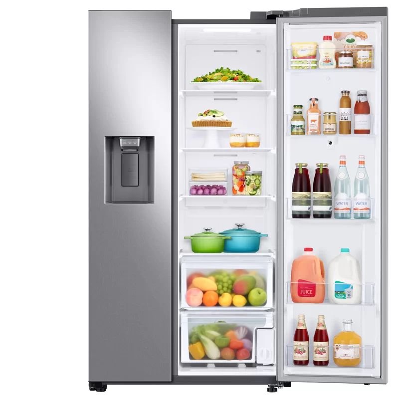 26.7 cu. ft. Large Capacity Side-by-Side Refrigerator with Touch Screen Family Hub™ | Wayfair North America