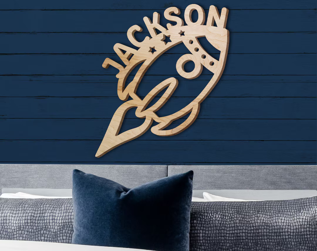 Rocket Name Sign, Nursery Decor, Personalized Wood Sign, Wooden Name, Personalized Name Sign, Woo... | Etsy (US)