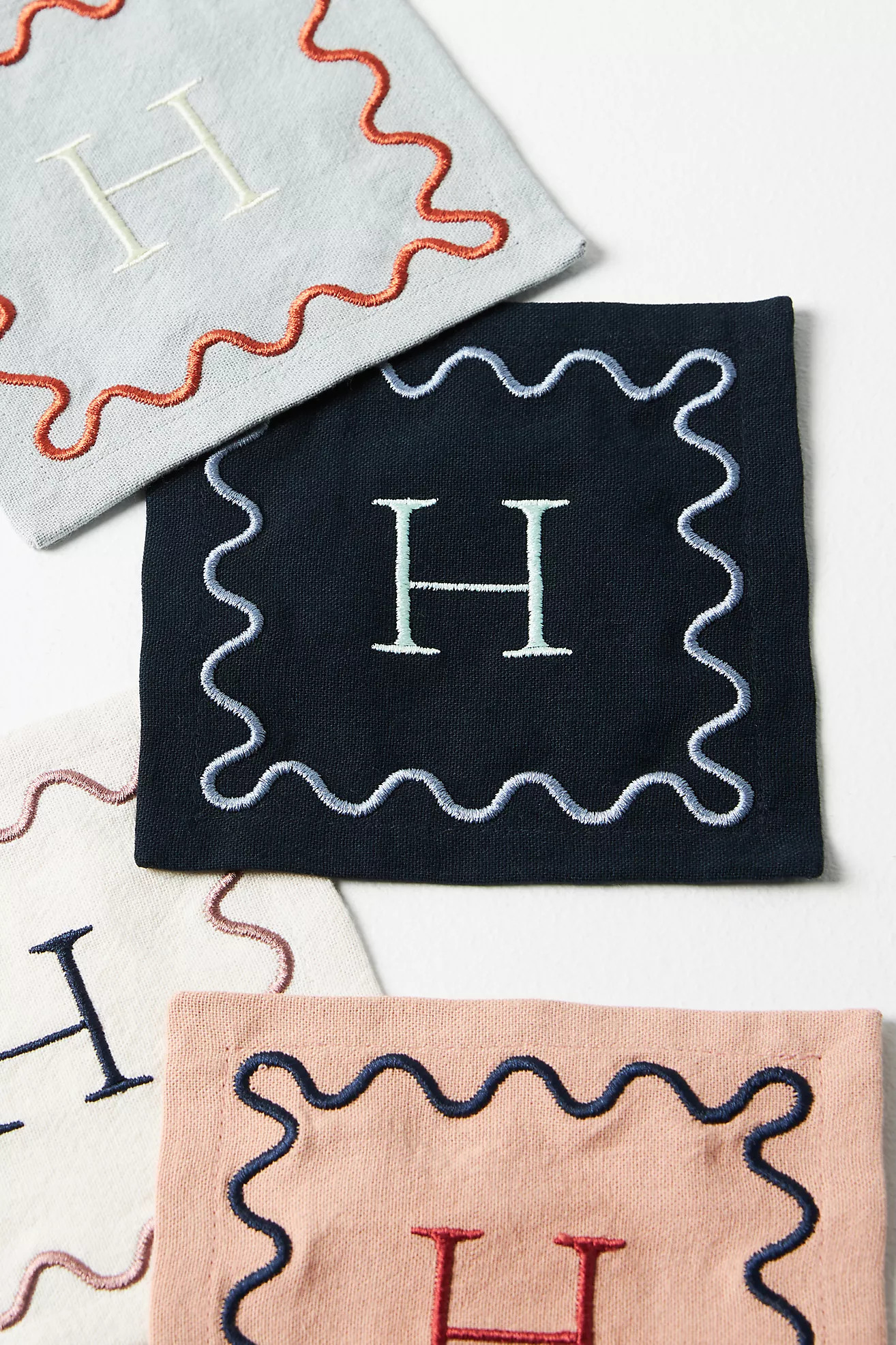 Monogram Cotton Cocktail Napkins, Set of 4 | Anthropologie (US)