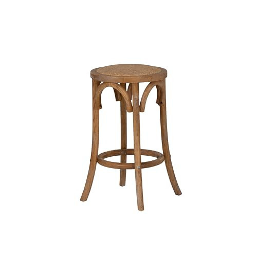 Linon Bronwyn Natural Rattan Seat Bentwood Backless Counter Stool | Amazon (CA)