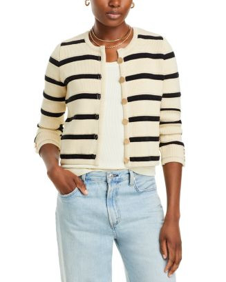 Marloe Stripe Crewneck Cropped Cardigan | Bloomingdale's (US)