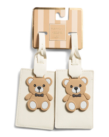 2pk Bear Luggage Tags With Charms | TJ Maxx