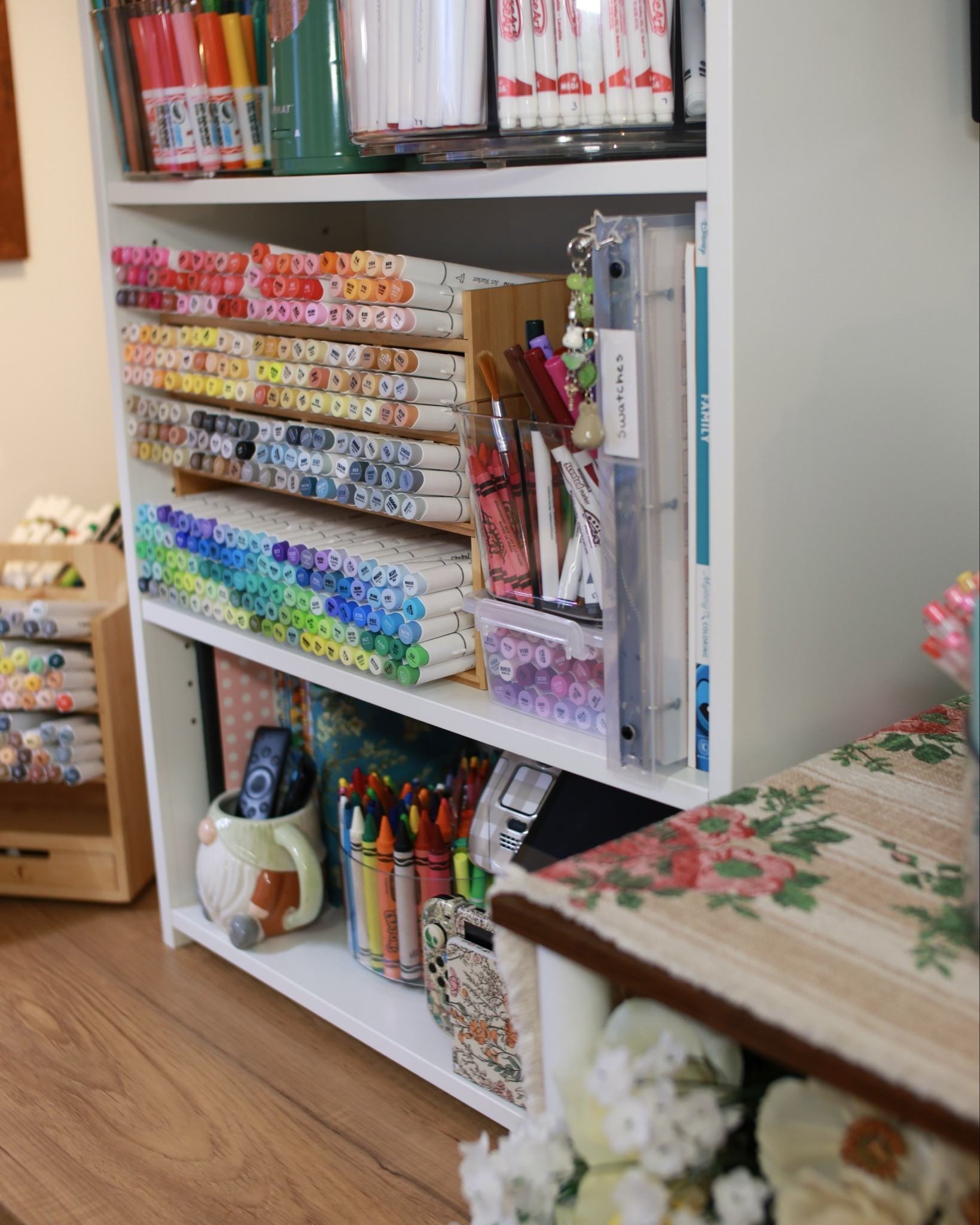 My desk shelf #artsupplies #coloring 