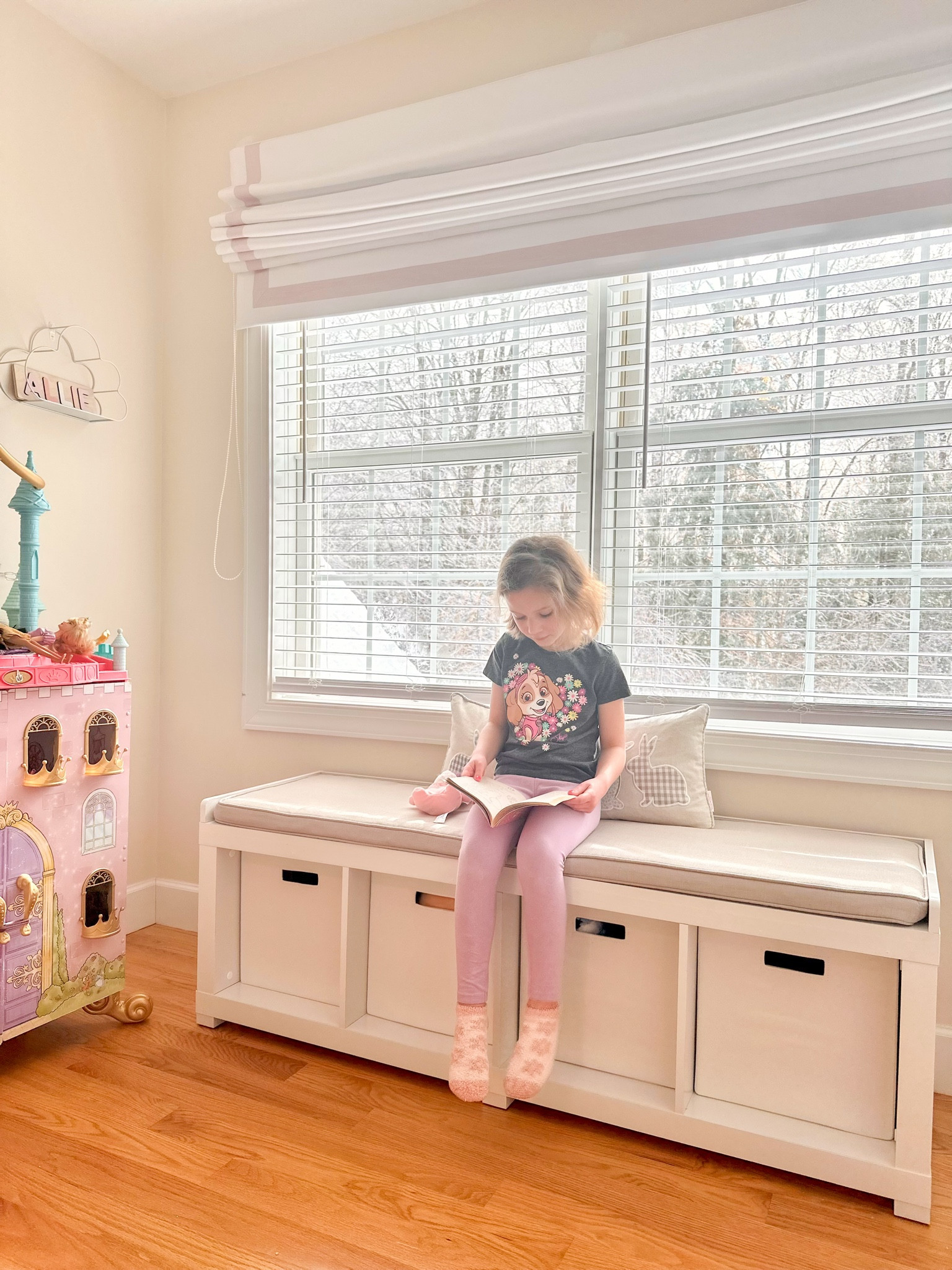 Little girls room, window seat, window bench, custom Roman shades, custom window treatment

#LTKKids #LTKHome #LTKFamily