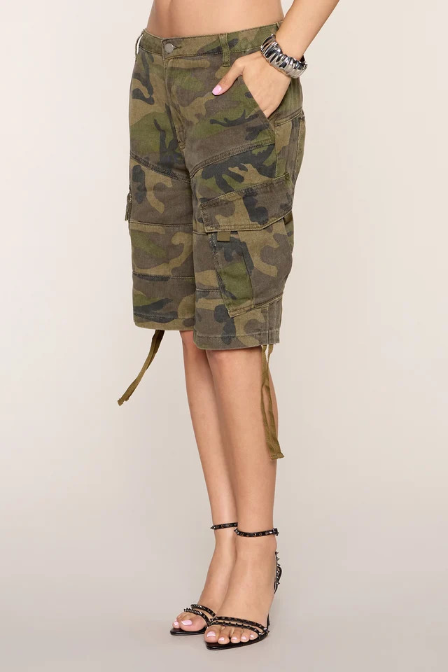 Booked Up Camouflage Denim Jorts | Windsor Stores