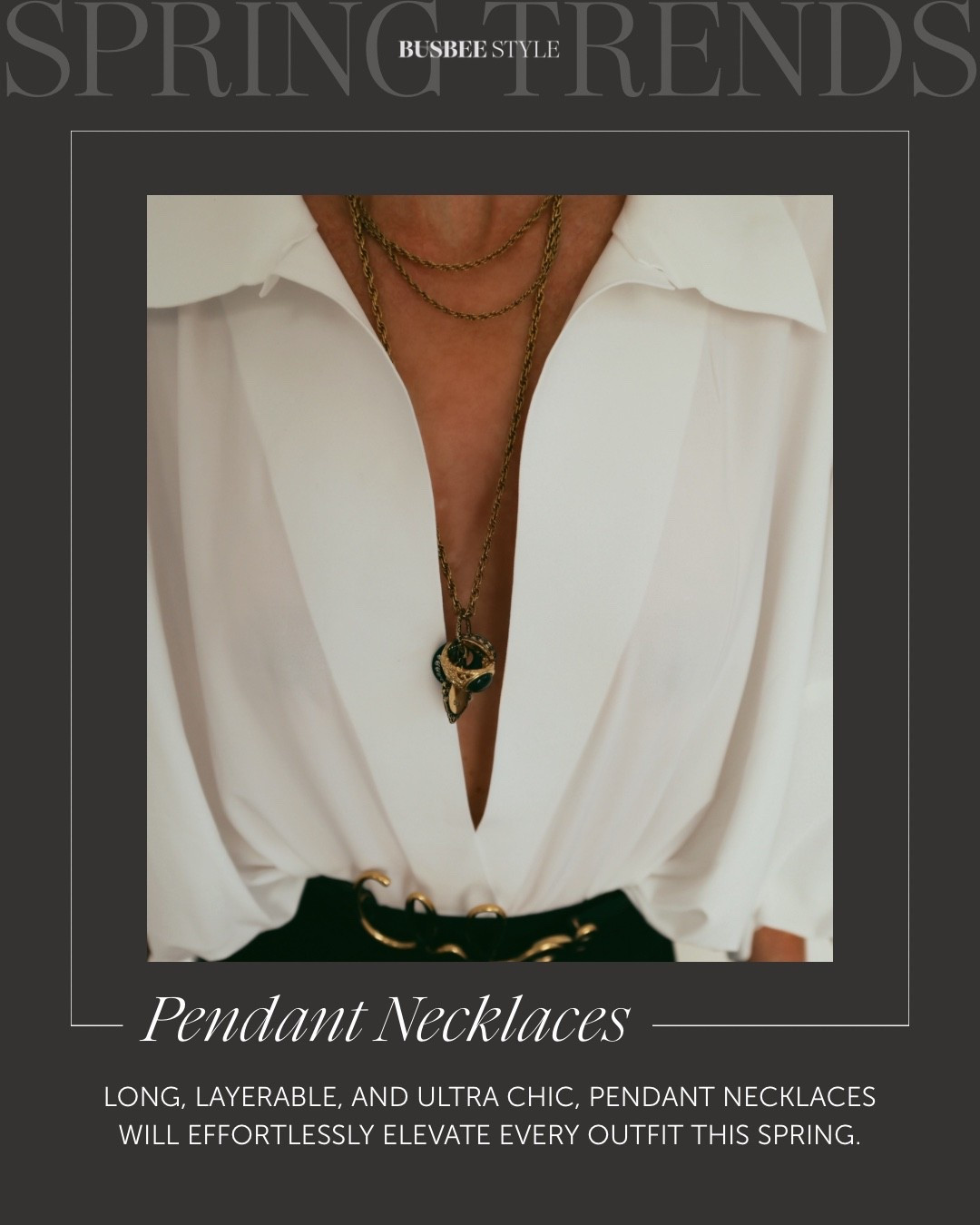 Long pendant necklaces are on-trend and very flattering 