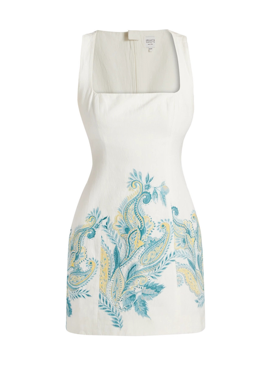 Women's Amari Floral Embroidered Minidress - White Floral - Size Large | Saks Fifth Avenue