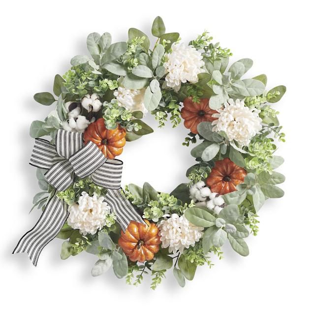 Farmhouse Pumpkin Wreath | Grandin Road | Grandin Road